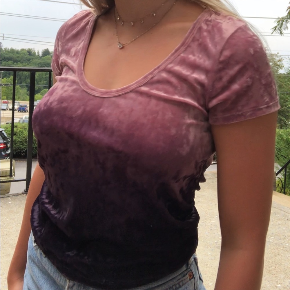 Ombré purple velvet top